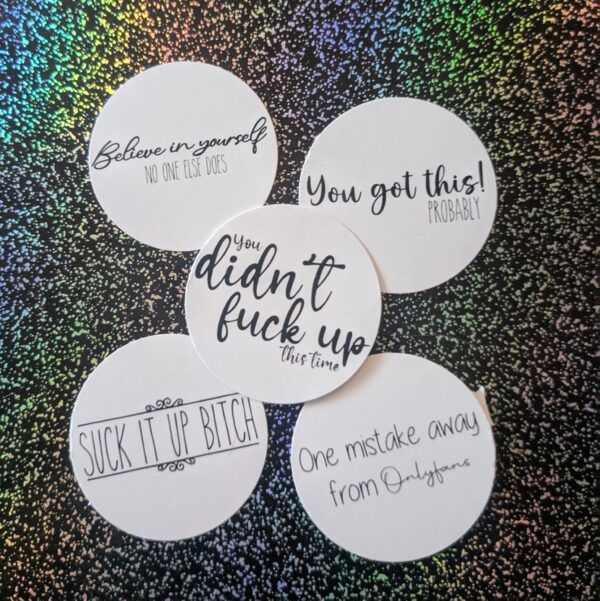 Sarcastic Motivational Quote Sticker Pack (5-Piece)