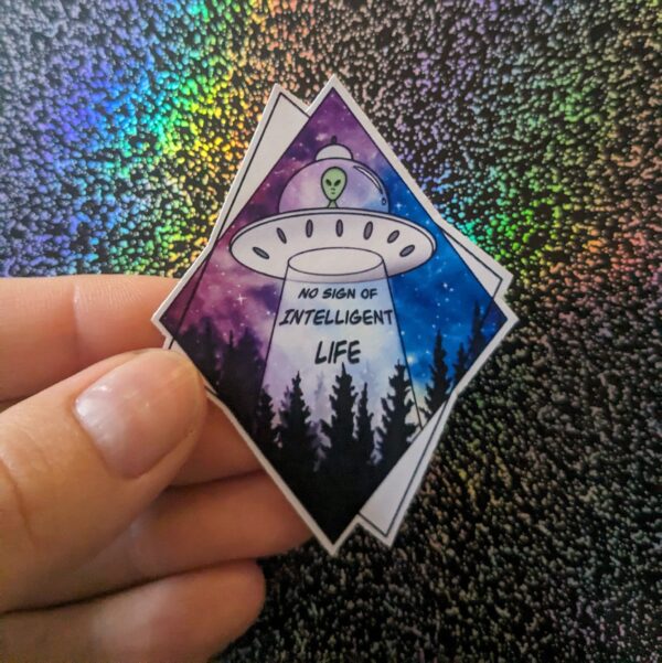 No Sign of Intelligent Life Alien UFO Sticker