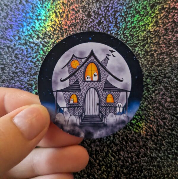 Spooky Haunted House Full Moon Sticker