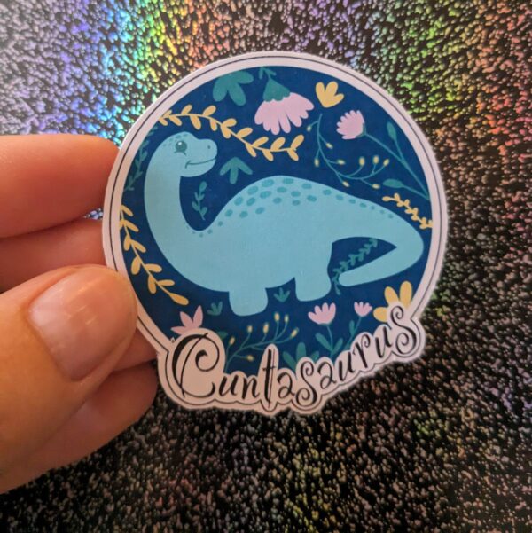 Cuntasaurus Floral Dinosaur Sticker