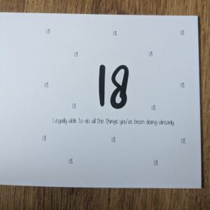 18th Birthday "Legally Able" Card