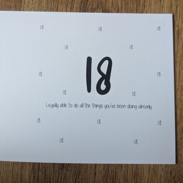 18th Birthday "Legally Able" Card