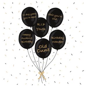 Old Cunt Birthday Balloons Card