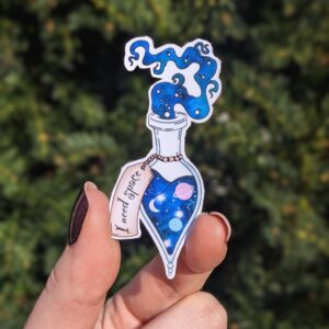 I Need Space Cosmic Potion Bottle Sticker