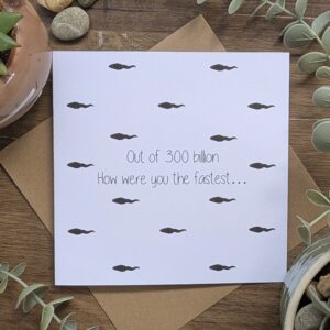 Fastest Sperm Origin Card — funny greeting card